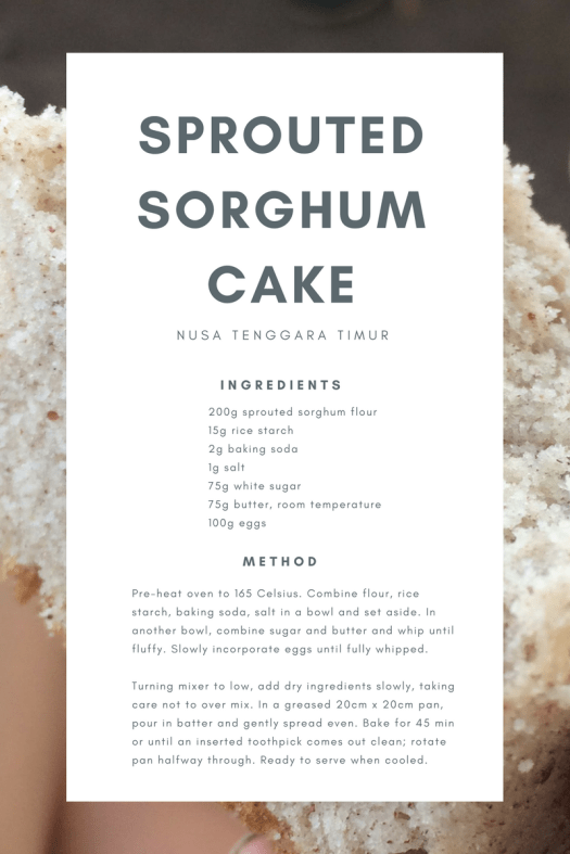 Sorghum cake recipe card