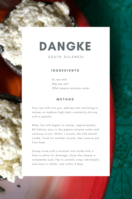 Dangke Recipe Card