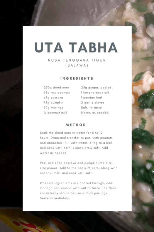 Uta Tabha Recipe Card